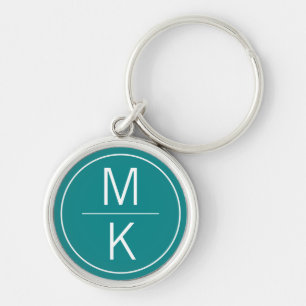 Monogram Teal GL Splitter Key Ring