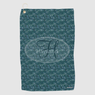 Monogram Teal Print Golf Towel - HAMbyWG
