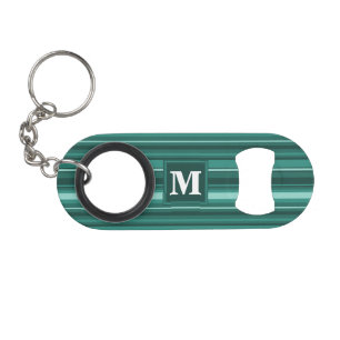 Monogram teal stripes