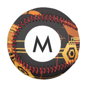 Monogram Technical halftone background Baseball