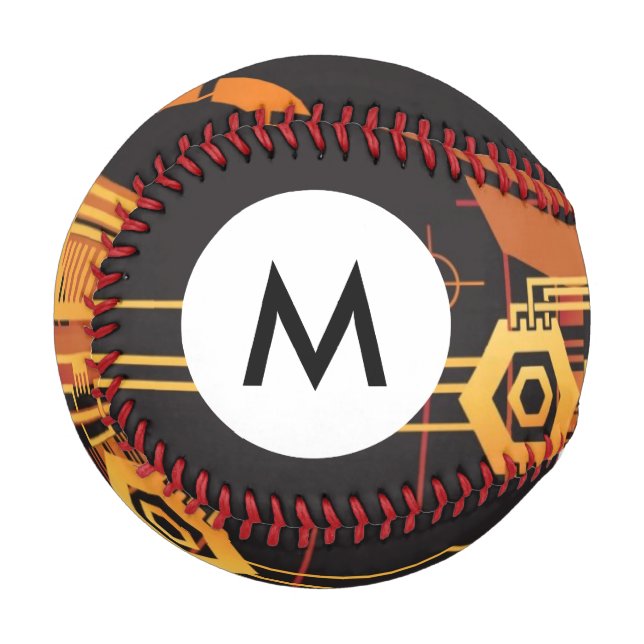 Monogram Technical halftone background Baseball (Front Left)