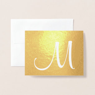 Monogram Template Initial Foil Note Card