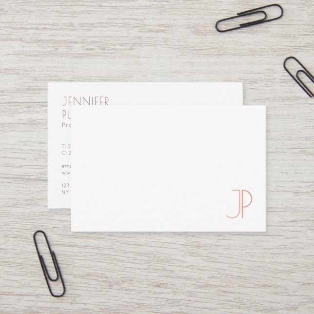 Monogram Template Modern Elegant Professional Business Card (Front/Back In Situ)