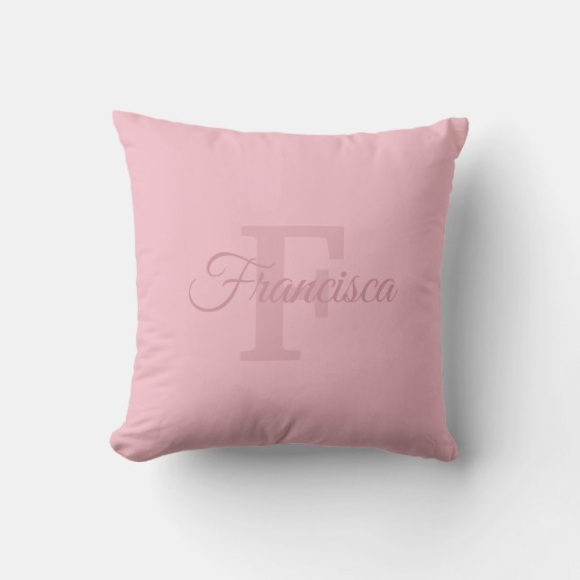 Monogram Template Name Letter Initial F Script Cushion (Front)