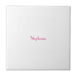 Monogram Template Pink Custom Name Gift 2023 Ceramic Tile<br><div class="desc">Designed with text template for monogram name and elegant two tone background in pink and white,  this is great for occasions like weddings,  bridal shower,  birthdays,  anniversary,  Christmas,  holidays etc.</div>