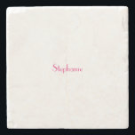 Monogram Template Pink Custom Name Gift 2023 Stone Coaster<br><div class="desc">Designed with text template for monogram name and elegant two tone background in pink and white,  this is great for occasions like weddings,  bridal shower,  birthdays,  anniversary,  Christmas,  holidays etc.</div>