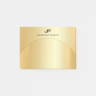 Monogram Template Trendy Gold Look Elegant Post-it Notes
