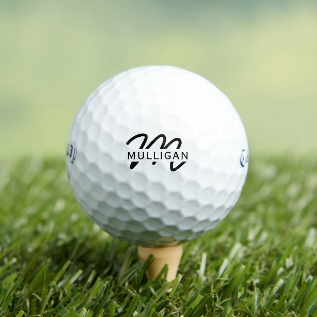 Monogram Template Wedding Favour Name Golf Balls (Insitu Tee)