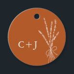 Monogram Terracotta Simple Botanical Wedding Favour Tags<br><div class="desc">Monogram Terracotta Simple Botanical Wedding Favour Tags</div>