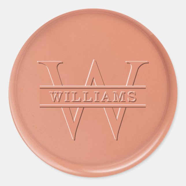 Monogram Terracotta Wax Seal Sticker (Front)