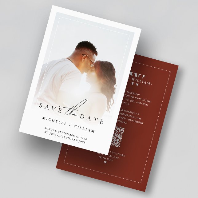 Monogram Terracotta Wedding Photo Frame Modern Save The Date (Monogram Terracotta Wedding Photo Frame Modern Save The Date
)