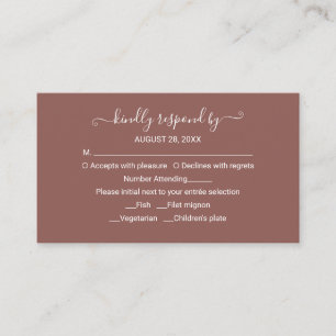 Monogram Terracotta Wedding RSVP Enclosure Card