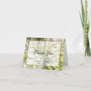 Monogram Thank You Hydrangea Note Card