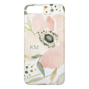 Monogram   The Joy of White   Watercolor Floral iPhone 8 Plus/7 Plus Case