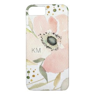 Monogram   The Joy of White   Watercolor Floral iPhone 8/7 Case