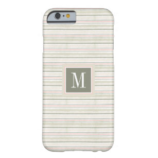 Monogram   The Joy of White   Watercolor Stripes Barely There iPhone 6 Case