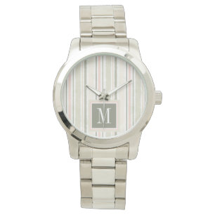 Monogram   The Joy of White   Watercolor Stripes Watch