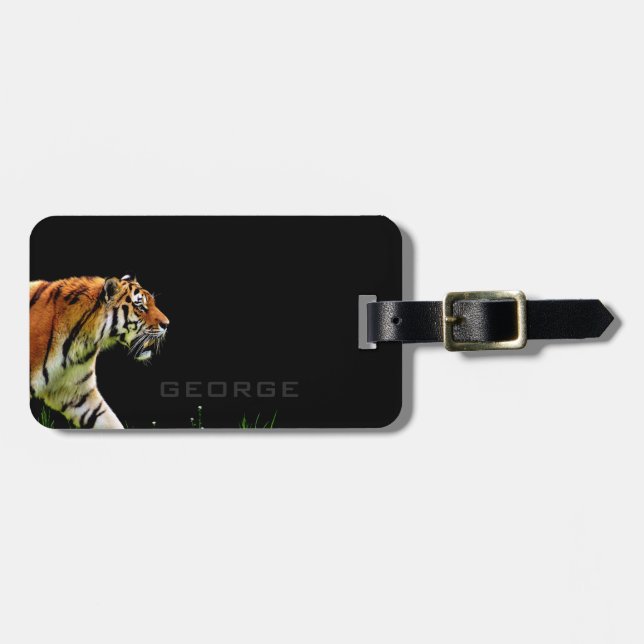 Monogram. The Lone Tiger. Luggage Tag (Front Horizontal)
