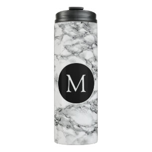 Monogram Thermal Tumbler White Marble Stone