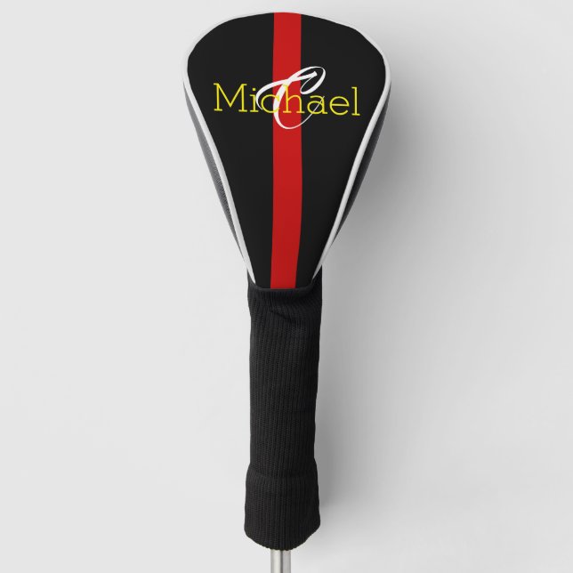 Monogram Thin Red Line Firefighter Golf Head Cover (Front)