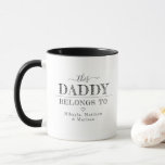 Monogram This Daddy Belongs To Minimalist  Coffee Mug<br><div class="desc">Personalised Monogram This Daddy Belongs To Minimalist Typography Coffee Mug. Personalise with dad's initial,  name and kids names. Perfect for Father's Day or gift for dads.</div>