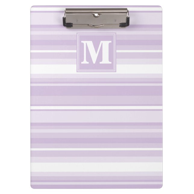 Monogram thistle purple stripes clipboard (Front)
