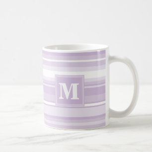 Monogram thistle purple stripes coffee mug