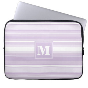 Monogram thistle purple stripes laptop sleeve