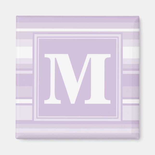 Monogram thistle purple stripes magnet (Front)