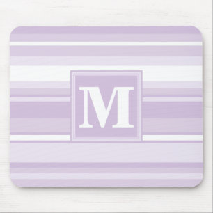 Monogram thistle purple stripes mouse pad