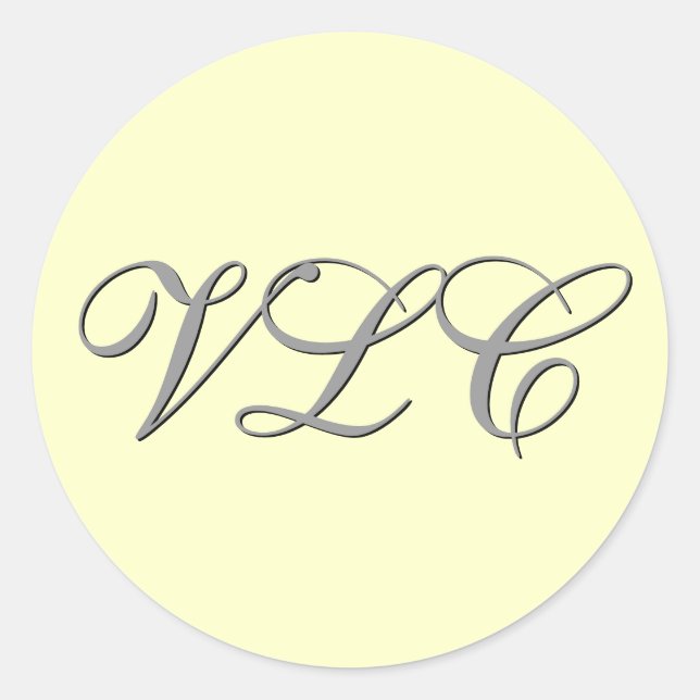 Monogram Three Cream and Grey Sticker (Front)