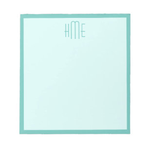 Monogram Three Name Template Teal Notepad