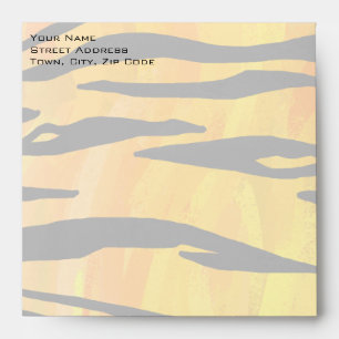 Monogram Tiger Black and Orange Print Pattern Envelopes