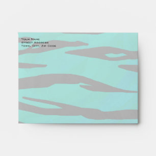 Monogram Tiger Black and Teal Print Pattern Envelope