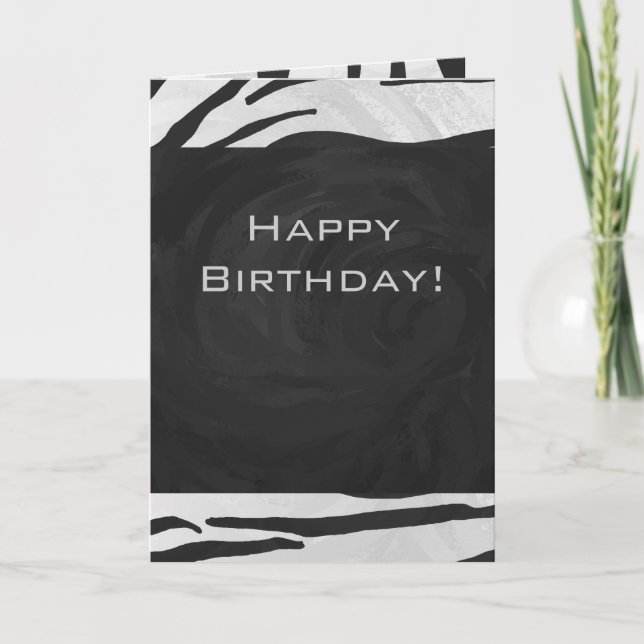 Monogram Tiger Black and White Print Card (Front)