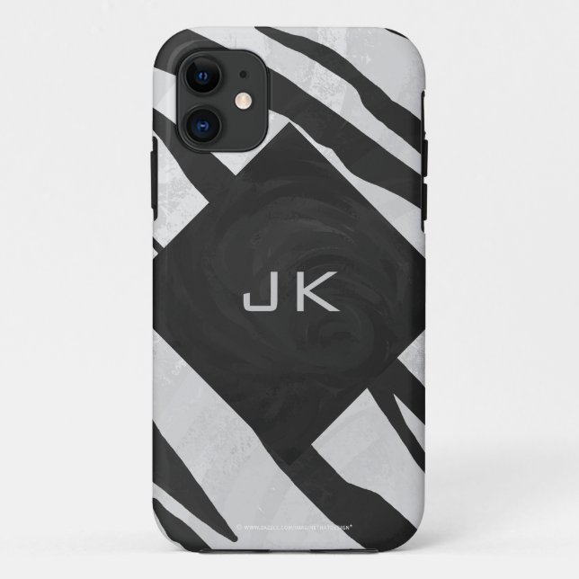 Monogram Tiger Black and White Print Case-Mate iPhone Case (Back)