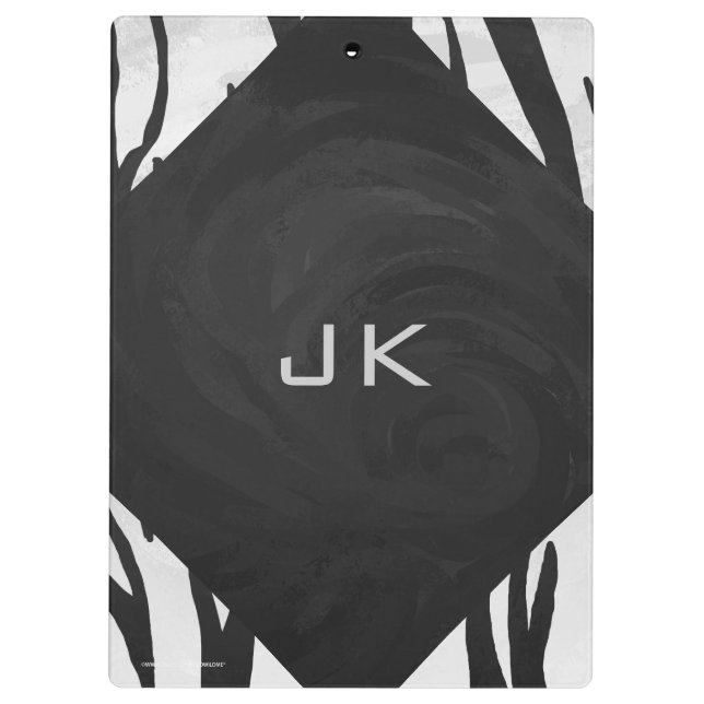 Monogram Tiger Black and White Print Clipboard (Back)