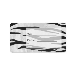 Monogram Tiger Black and White Print Label