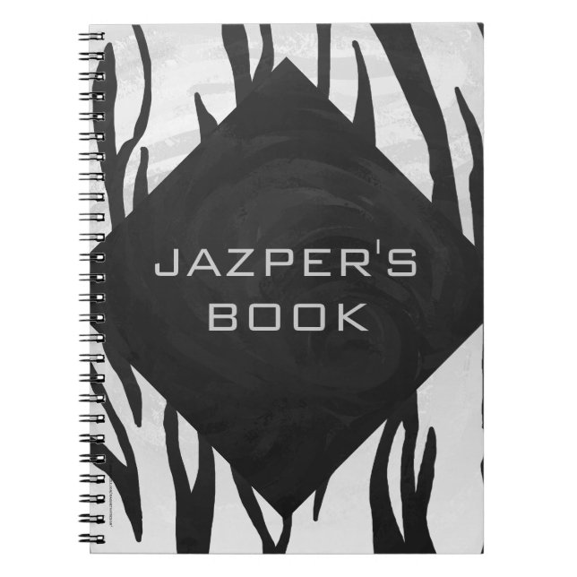 Monogram Tiger Black and White Print Notebook (Front)