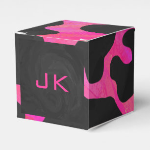 Monogram Tiger Hot Pink and Black Print Pattern Favour Box