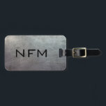 Monogram Travel Faux Scratched Metal Luggage Tag<br><div class="desc">Luggage tag with monogram initial(s)/name,  name,  and address information on a faux scratched metal background. Personalise with your monogram initial(s)/name,  name,  and address information using the easy templates. Font colour,  font style,  and font size are customisable.</div>
