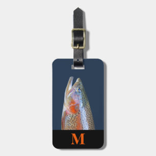 Monogram Travel Grey Orange River Trout Fish Head Luggage Tag