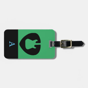 Monogram Travel Music Electric Bass Guitar Luggage Tag