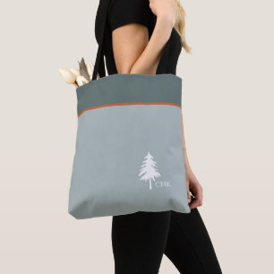 Monogram Tree Green Nature Inspired Tote Bag