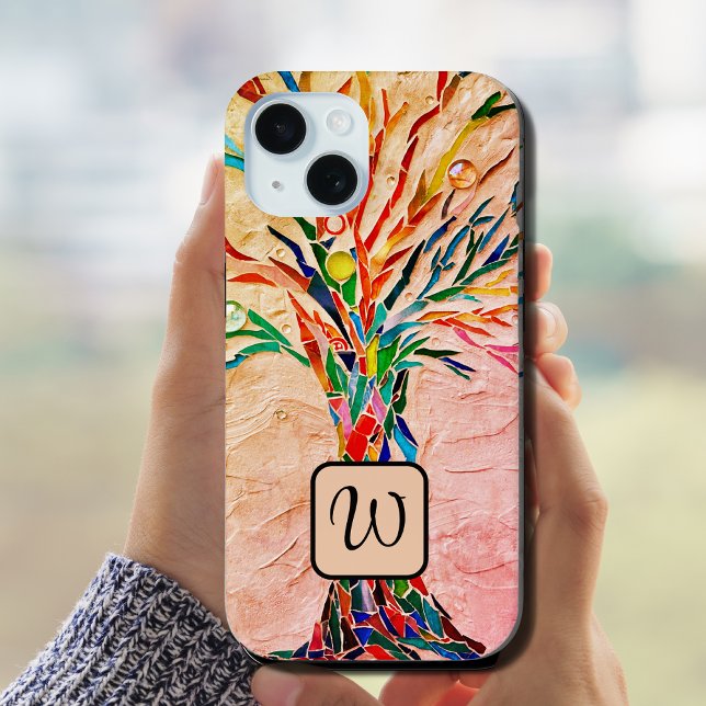 Monogram Tree of Life Mosaic iPhone 15 Case (Creator Uploaded)