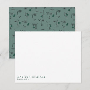 Monogram Trendy Modern Note Card