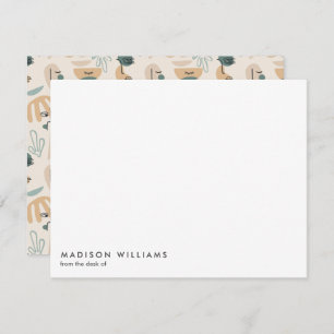 Monogram Trendy Modern  Note  Card