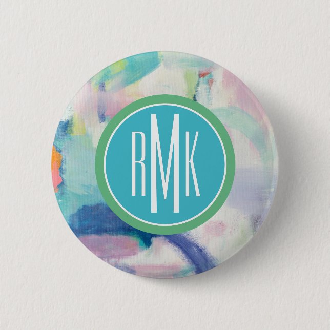 Monogram | Trial and Airy Bright 6 Cm Round Badge (Front)