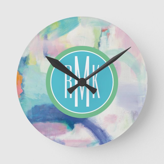 Monogram | Trial and Airy Bright Round Clock (Front)