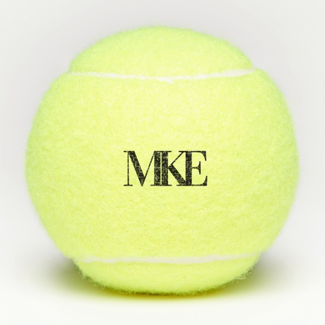 Monogram Triple Initial Serif Tennis Balls (Front)